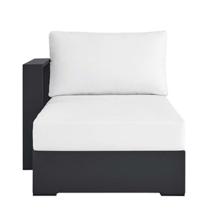 Modway Furniture Tahoe Outdoor Patio Modular Left-Facing Chaise Lounge with Powder-Coated Aluminum Frame for Comfort Gray White EEI-6632-GRY-WHI