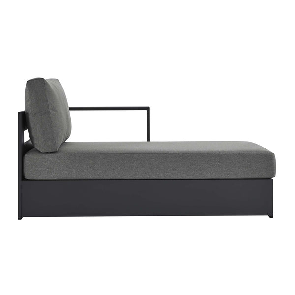 Modway Furniture Tahoe Outdoor Patio Aluminum Right-Facing Chaise Lounge - Modern Design for Ultimate Comfort & Relaxation Gray Charcoal EEI-6633-GRY-CHA
