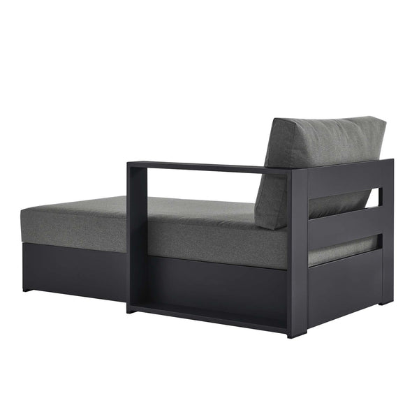 Modway Furniture Tahoe Outdoor Patio Aluminum Right-Facing Chaise Lounge - Modern Design for Ultimate Comfort & Relaxation Gray Charcoal EEI-6633-GRY-CHA