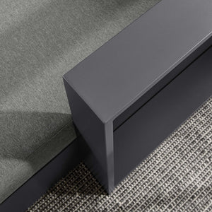 Modway Furniture Tahoe Outdoor Patio Aluminum Right-Facing Chaise Lounge - Modern Design for Ultimate Comfort & Relaxation Gray Charcoal EEI-6633-GRY-CHA