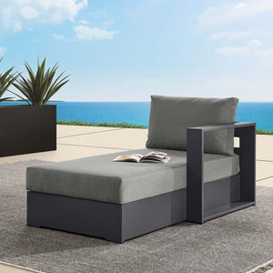 Modway Furniture Tahoe Outdoor Patio Aluminum Right-Facing Chaise Lounge - Modern Design for Ultimate Comfort & Relaxation Gray Charcoal EEI-6633-GRY-CHA