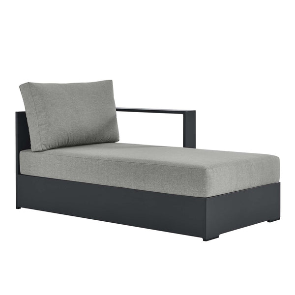 Modway Furniture Tahoe Outdoor Patio Aluminum Right-Facing Chaise Lounge - Modern Design for Ultimate Comfort & Relaxation Gray Gray EEI-6633-GRY-GRY