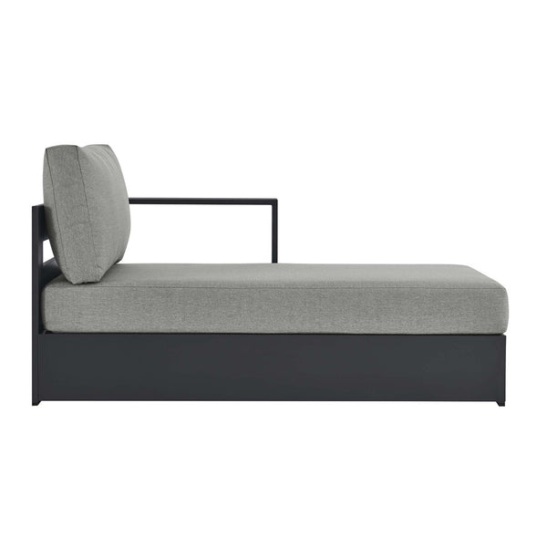 Modway Furniture Tahoe Outdoor Patio Aluminum Right-Facing Chaise Lounge - Modern Design for Ultimate Comfort & Relaxation Gray Gray EEI-6633-GRY-GRY