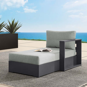 Modway Furniture Tahoe Outdoor Patio Aluminum Right-Facing Chaise Lounge - Modern Design for Ultimate Comfort & Relaxation Gray Gray EEI-6633-GRY-GRY