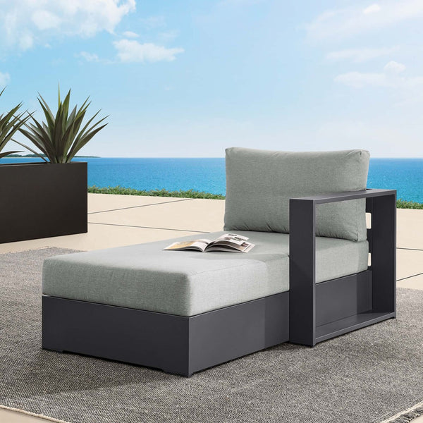 Modway Furniture Tahoe Outdoor Patio Aluminum Right-Facing Chaise Lounge - Modern Design for Ultimate Comfort & Relaxation Gray Gray EEI-6633-GRY-GRY