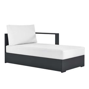 Modway Furniture Tahoe Outdoor Patio Aluminum Right-Facing Chaise Lounge - Modern Design for Ultimate Comfort & Relaxation Gray White EEI-6633-GRY-WHI