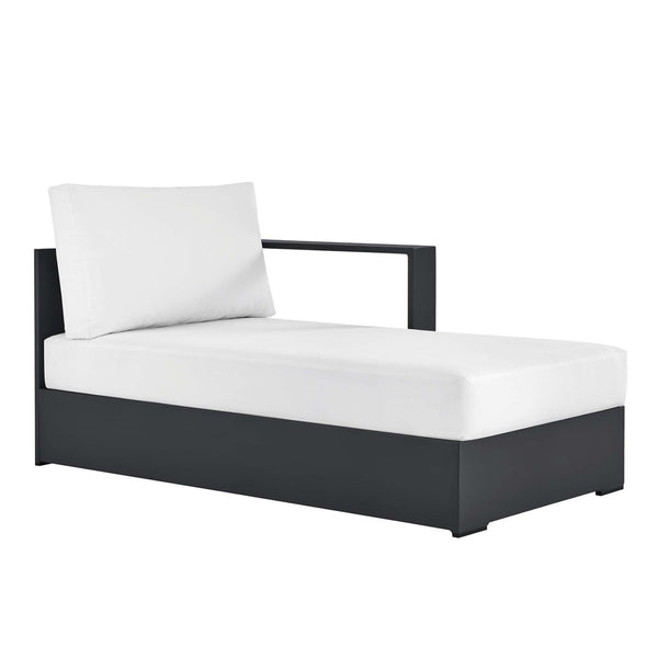 Modway Furniture Tahoe Outdoor Patio Aluminum Right-Facing Chaise Lounge - Modern Design for Ultimate Comfort & Relaxation Gray White EEI-6633-GRY-WHI