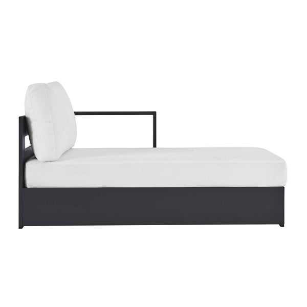 Modway Furniture Tahoe Outdoor Patio Aluminum Right-Facing Chaise Lounge - Modern Design for Ultimate Comfort & Relaxation Gray White EEI-6633-GRY-WHI