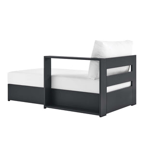 Modway Furniture Tahoe Outdoor Patio Aluminum Right-Facing Chaise Lounge - Modern Design for Ultimate Comfort & Relaxation Gray White EEI-6633-GRY-WHI