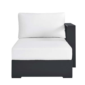 Modway Furniture Tahoe Outdoor Patio Aluminum Right-Facing Chaise Lounge - Modern Design for Ultimate Comfort & Relaxation Gray White EEI-6633-GRY-WHI