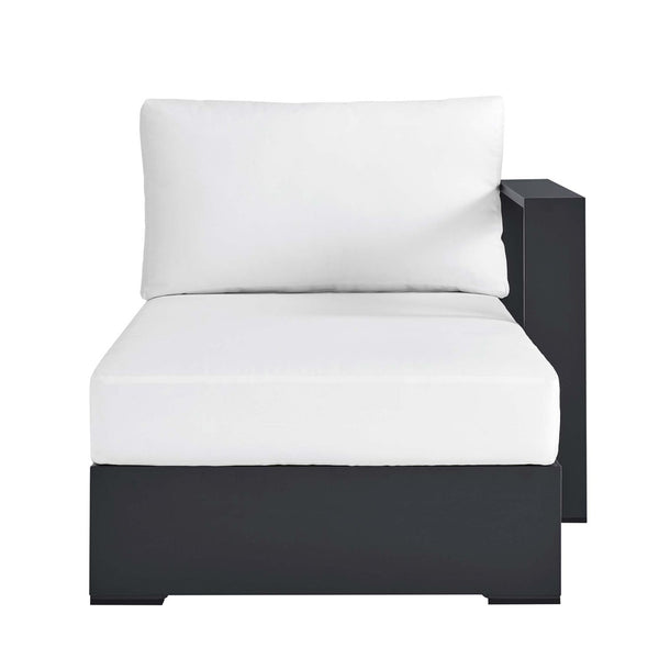 Modway Furniture Tahoe Outdoor Patio Aluminum Right-Facing Chaise Lounge - Modern Design for Ultimate Comfort & Relaxation Gray White EEI-6633-GRY-WHI