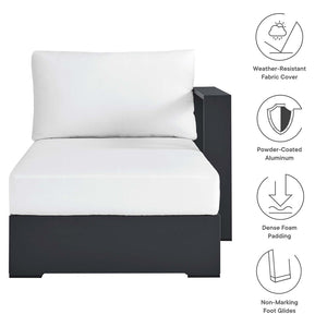 Modway Furniture Tahoe Outdoor Patio Aluminum Right-Facing Chaise Lounge - Modern Design for Ultimate Comfort & Relaxation Gray White EEI-6633-GRY-WHI