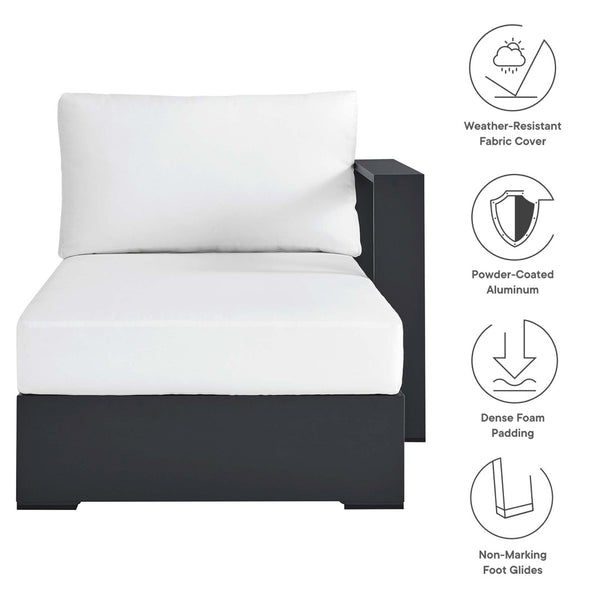 Modway Furniture Tahoe Outdoor Patio Aluminum Right-Facing Chaise Lounge - Modern Design for Ultimate Comfort & Relaxation Gray White EEI-6633-GRY-WHI