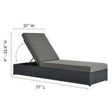 Tahoe Outdoor Patio Powder-Coated Aluminum Chaise Lounge Chair Brown, Gray Charcoal EEI-6634-GRY-CHA