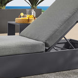 Tahoe Outdoor Patio Powder-Coated Aluminum Chaise Lounge Chair Brown, Gray Charcoal EEI-6634-GRY-CHA