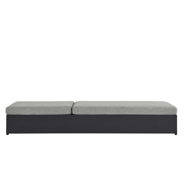 Tahoe Outdoor Patio Powder-Coated Aluminum Chaise Lounge Chair Gray, Gray Gray EEI-6634-GRY-GRY