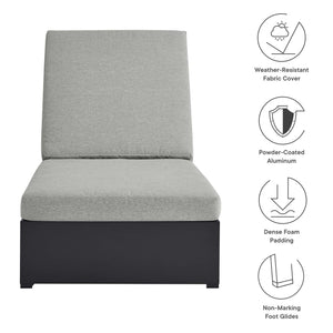 Tahoe Outdoor Patio Powder-Coated Aluminum Chaise Lounge Chair Gray, Gray Gray EEI-6634-GRY-GRY