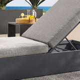 Tahoe Outdoor Patio Powder-Coated Aluminum Chaise Lounge Chair Gray, Gray Gray EEI-6634-GRY-GRY