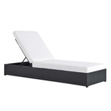 Tahoe Outdoor Patio Powder-Coated Aluminum Chaise Lounge Chair White, Gray White EEI-6634-GRY-WHI