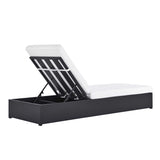 Tahoe Outdoor Patio Powder-Coated Aluminum Chaise Lounge Chair White, Gray White EEI-6634-GRY-WHI