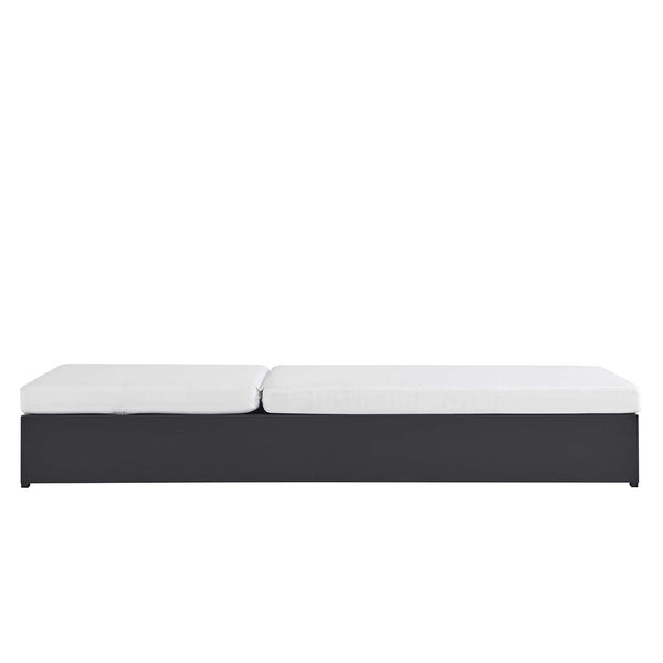 Tahoe Outdoor Patio Powder-Coated Aluminum Chaise Lounge Chair White, Gray White EEI-6634-GRY-WHI