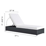 Tahoe Outdoor Patio Powder-Coated Aluminum Chaise Lounge Chair White, Gray White EEI-6634-GRY-WHI