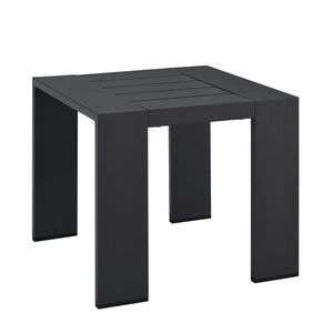 Modway Furniture Tahoe Outdoor Patio End Table - Stylish Powder-Coated Aluminum Design for All-Weather Durability EEI-6635-GRY