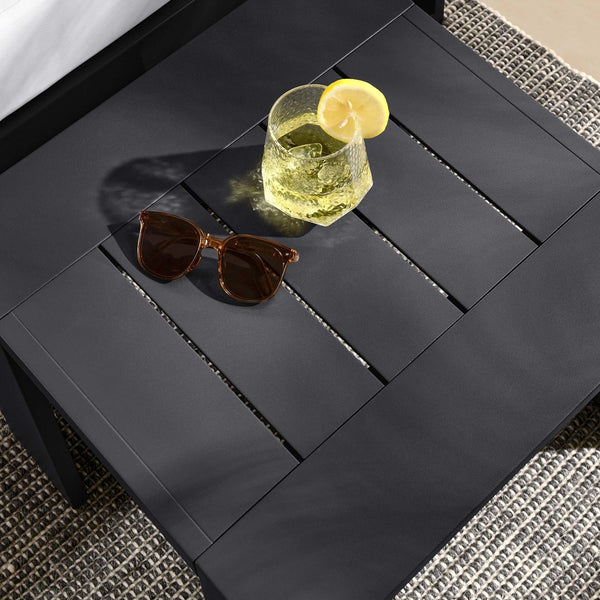 Modway Furniture Tahoe Outdoor Patio End Table - Stylish Powder-Coated Aluminum Design for All-Weather Durability EEI-6635-GRY