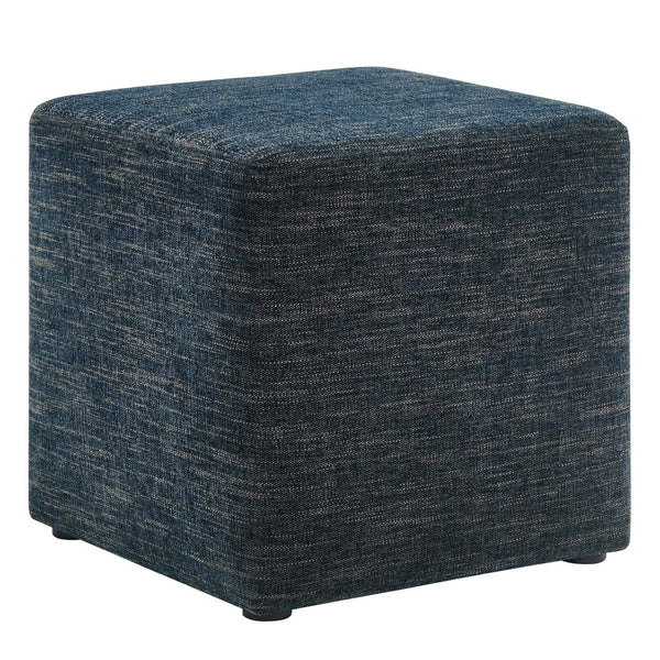 Modway Furniture Callum 17" Square Upholstered Ottoman – Modern Fabric Design for Versatile Living Room Use Heathered Weave Azure EEI-6636-HEA