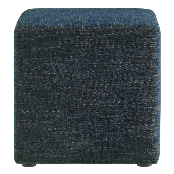 Modway Furniture Callum 17" Square Upholstered Ottoman – Modern Fabric Design for Versatile Living Room Use Heathered Weave Azure EEI-6636-HEA
