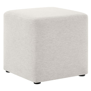 Modway Furniture Callum 17" Square Upholstered Ottoman – Modern Fabric Design for Versatile Living Room Use Heathered Weave Ivory EEI-6636-HEI