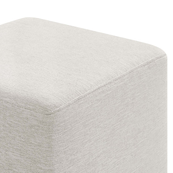 Modway Furniture Callum 17" Square Upholstered Ottoman – Modern Fabric Design for Versatile Living Room Use Heathered Weave Ivory EEI-6636-HEI