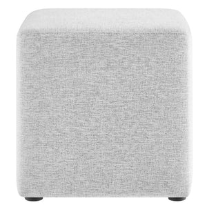 Modway Furniture Callum 17" Square Upholstered Ottoman – Modern Fabric Design for Versatile Living Room Use Heathered Weave Light Gray EEI-6636-HLG