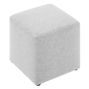 Modway Furniture Callum 17" Square Upholstered Ottoman – Modern Fabric Design for Versatile Living Room Use Heathered Weave Light Gray EEI-6636-HLG
