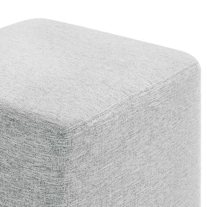 Modway Furniture Callum 17" Square Upholstered Ottoman – Modern Fabric Design for Versatile Living Room Use Heathered Weave Light Gray EEI-6636-HLG