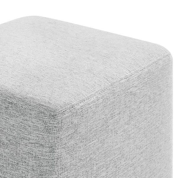 Modway Furniture Callum 17" Square Upholstered Ottoman – Modern Fabric Design for Versatile Living Room Use Heathered Weave Light Gray EEI-6636-HLG