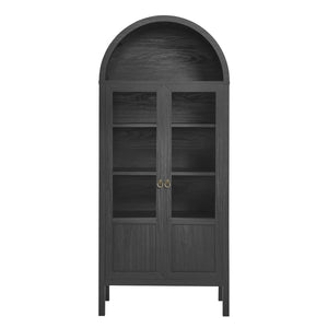 Modway Furniture Tessa Tall Arched Storage Display Cabinet – Vintage-Inspired Accent Piece with Elegant Design & Function Black EEI-6638-BLK