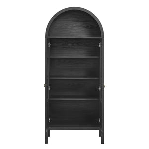 Modway Furniture Tessa Tall Arched Storage Display Cabinet – Vintage-Inspired Accent Piece with Elegant Design & Function Black EEI-6638-BLK