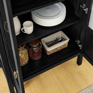 Modway Furniture Tessa Tall Arched Storage Display Cabinet – Vintage-Inspired Accent Piece with Elegant Design & Function Black EEI-6638-BLK