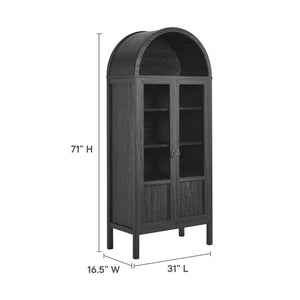 Modway Furniture Tessa Tall Arched Storage Display Cabinet – Vintage-Inspired Accent Piece with Elegant Design & Function Black EEI-6638-BLK