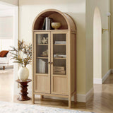 Modway Furniture Tessa Tall Arched Storage Display Cabinet EEI-6638-OAK