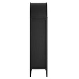Modway Furniture Nolan Tall Arched Storage Display Cabinet EEI-6639-BLK-OAK