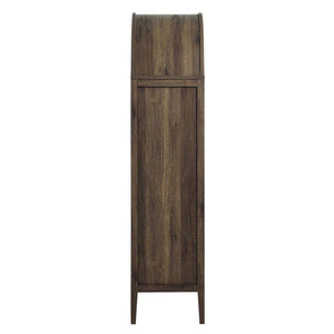 Modway Furniture Nolan Tall Arched Storage Display Cabinet – Modern Farmhouse Design with Glass Doors & Soft-Close Hinges Walnut Hickory EEI-6639-WAL-HCK