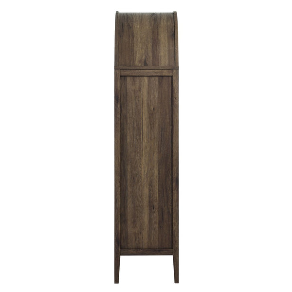 Modway Furniture Nolan Tall Arched Storage Display Cabinet – Modern Farmhouse Design with Glass Doors & Soft-Close Hinges Walnut Hickory EEI-6639-WAL-HCK