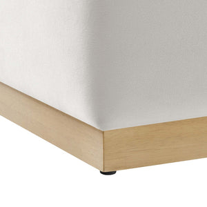 Modway Furniture Tilden 17" Square Performance Velvet Ottoman – Stylish, Durable Accent Piece for Any Room Alabaster Natural EEI-6640-ALA-NAT