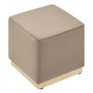 Modway Furniture Tilden 17" Square Performance Velvet Ottoman – Stylish, Durable Accent Piece for Any Room Taupe Natural EEI-6640-TAU-NAT
