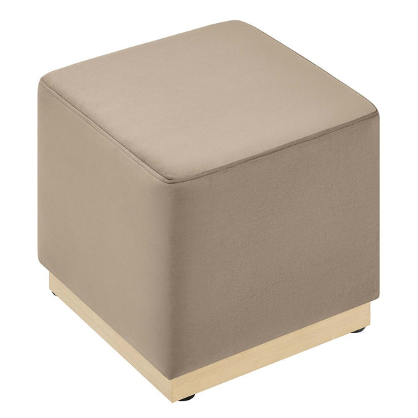 Modway Furniture Tilden 17" Square Performance Velvet Ottoman – Stylish, Durable Accent Piece for Any Room Taupe Natural EEI-6640-TAU-NAT
