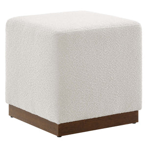Modway Furniture Tilden 17" Square Boucle Upholstered Ottoman – Versatile Luxury Seat for Modern Spaces & Compact Living EEI-6641-CLO-WAL