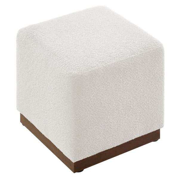 Modway Furniture Tilden 17" Square Boucle Upholstered Ottoman – Versatile Luxury Seat for Modern Spaces & Compact Living EEI-6641-CLO-WAL