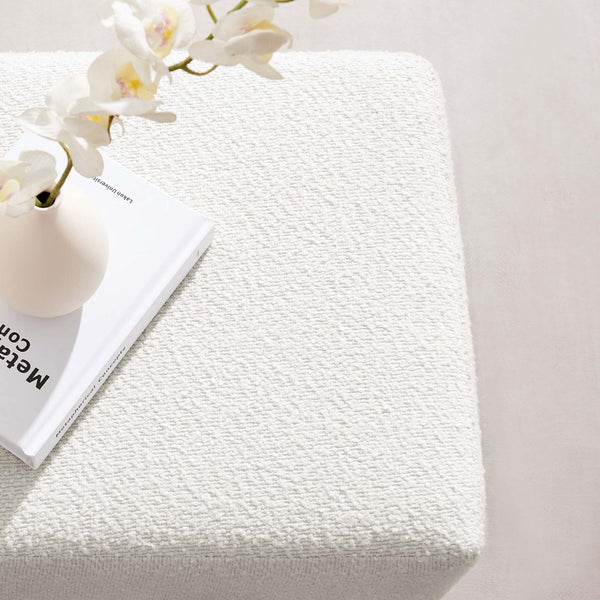 Modway Furniture Tilden 17" Square Boucle Upholstered Ottoman – Versatile Luxury Seat for Modern Spaces & Compact Living EEI-6641-CLO-WAL